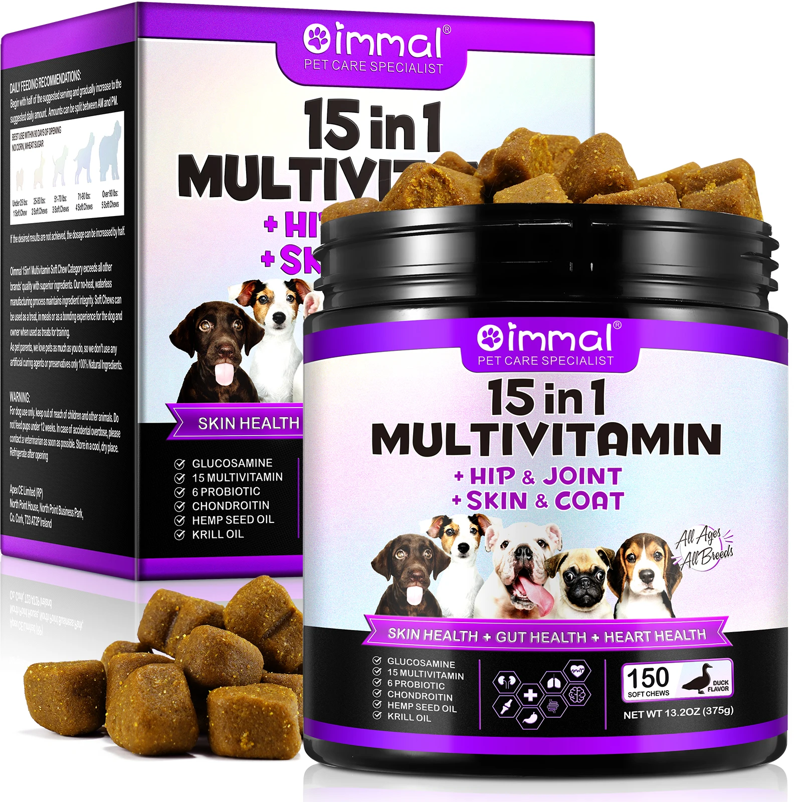 kf-A43bffdab901049f1951065c40ac39a94f-15-in-1-Multivitamin-Supplements-150-Chews-Hip-Joint-Support-Skin-Gut-Heart-Health-with-Duck