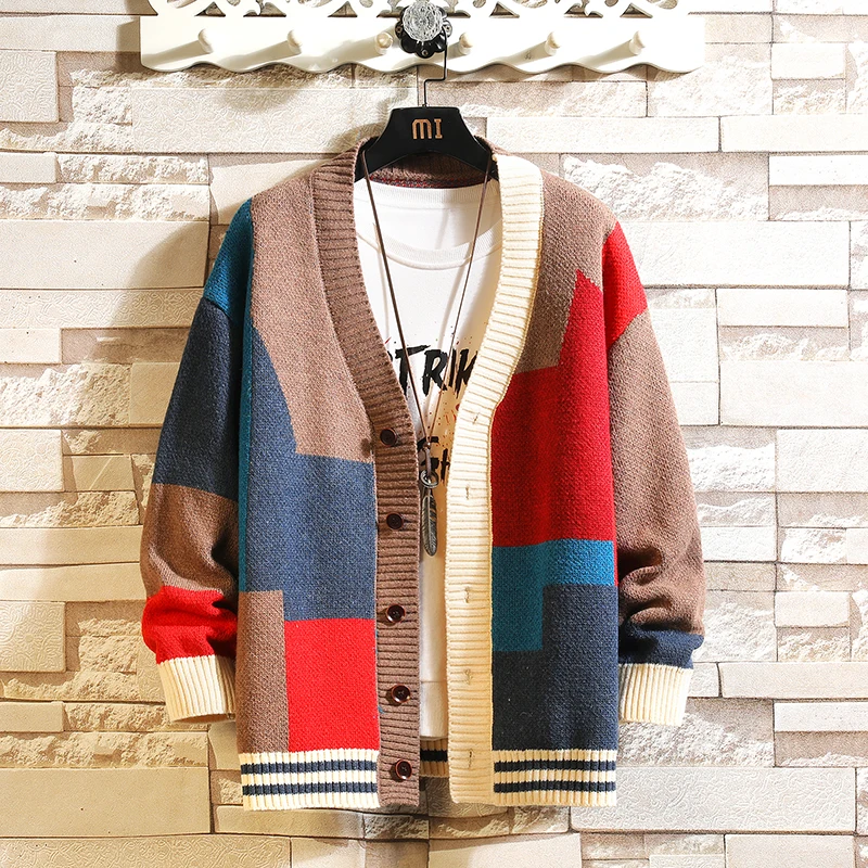 kf-S00c31d6109a0456d8327f0edd4507d22t-Autumn-and-Winter-Korean-Style-Fashion-Knit-Cardigans-Sweater-Patchwork-Color-Couple-Men-Casual-Trendy-Coats