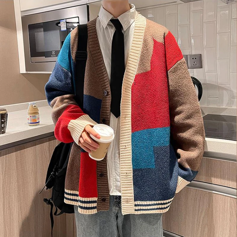 kf-S35939f4441854a41b974b806a5889cf7O-Autumn-and-Winter-Korean-Style-Fashion-Knit-Cardigans-Sweater-Patchwork-Color-Couple-Men-Casual-Trendy-Coats