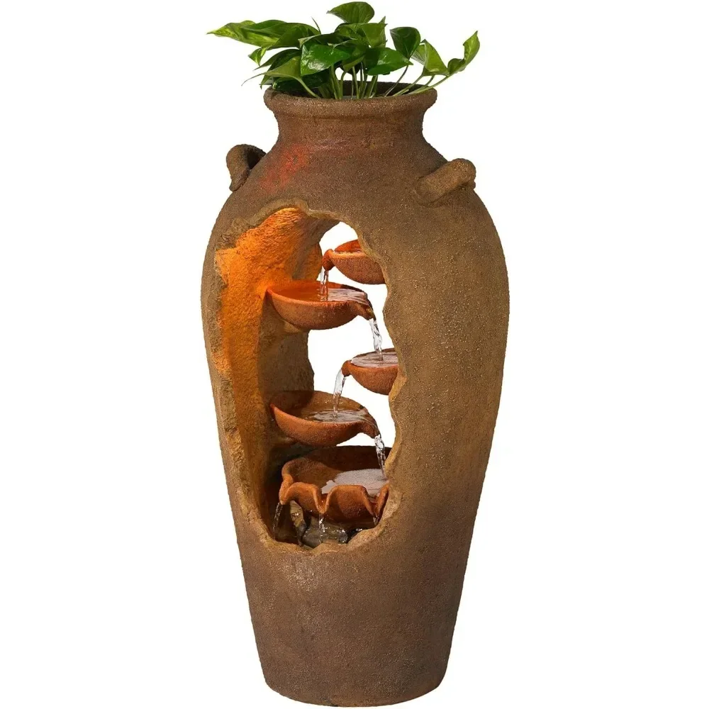 kf-S35fe6f4f6bc94beca0b3146b077c5847j-Outdoor-Floor-Urn-Waterfalls-Fountain-33-High-with-LED-Light-and-Planter-Decor-for-Garden-Patio