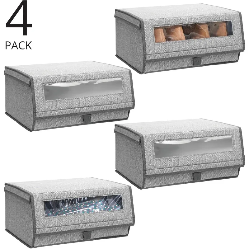 kf-S4dad8471417940f7a36b77960ef27912z-Large-Fabric-Closet-Shoe-Storage-Box-w-Clear-Window-Shoe-Sandal-Sweater-Linen-Clothes-Organizer-Boot