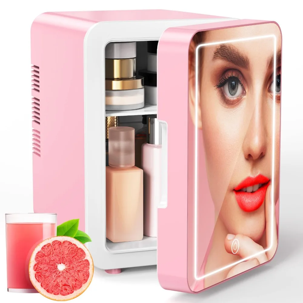 kf-S51d5c6db941b4962b31070222b457f9a1-Mini-Fridge-Skincare-Fridge-With-Dimmable-LED-Light-Mirror-4L-Makeup-Mini-Fridge-Cooler-Warmer-Compact