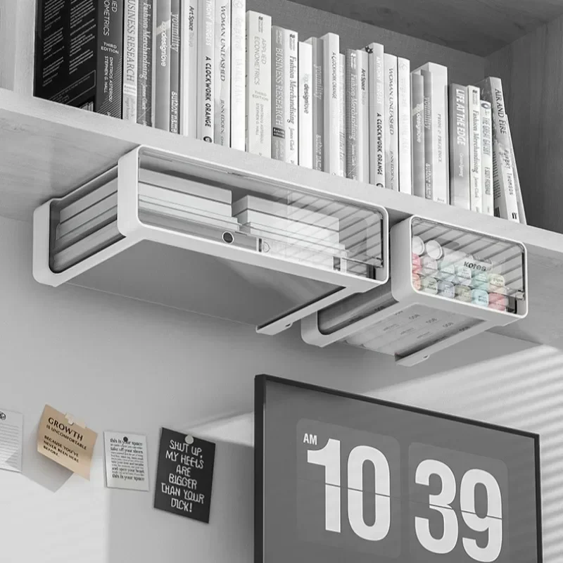 kf-S56cfb8e186df4793b92e0a030f98b720K-Office-Under-Table-Storage-Drawer-Punch-Free-Plastic-Transparent-Storage-Drawer-Large-Capacity-Desk-Stationery-Organizer