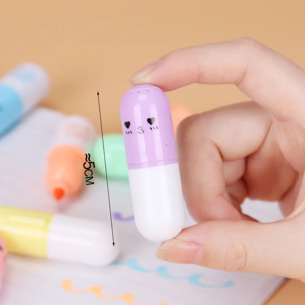 kf-S60d7ffcb4f5242329b8a3c5591bd94afi-STOENGO-Cute-Pill-Shape-Mini-Highlighter-Marker-Drawing-Colorful-Pen-School-Office-Supply-Student-Stationery-6Pcs