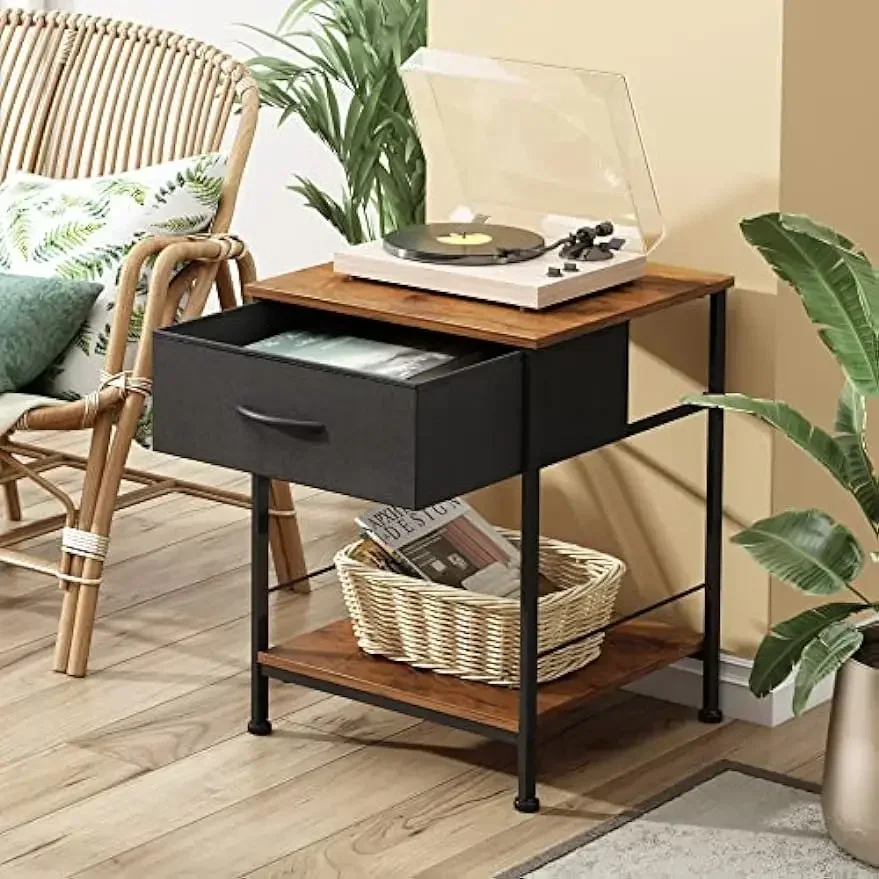 kf-S68da7bf0c3d040d7af5aae97c2894966c-Nightstand-Set-of-2-End-Table-with-Fabric-Storage-Drawer-and-Open-Wood-Shelf-Bedside-Furniture