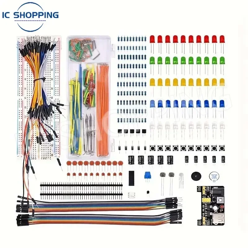 kf-S71ad6c8f6b8749ed9b7634ca13a222a5u-830Pcs-DIY-Electronics-Starter-Kit-For-Arduino-UNO-R3-Includes-Breadboard-Tie-points-and-Electronic-Components