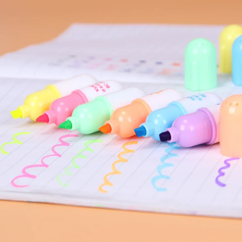 kf-S84b4762ee3af4fbabcb6ba0da7db0f487-STOENGO-Cute-Pill-Shape-Mini-Highlighter-Marker-Drawing-Colorful-Pen-School-Office-Supply-Student-Stationery-6Pcs