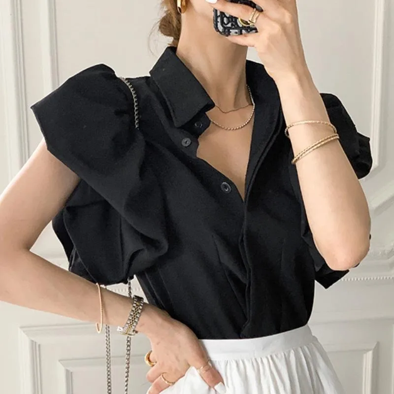 kf-S93de83719e034d7dbe3ae506cd16b78dI-2023-Shirts-Women-Summer-Slim-New-Fashion-Flying-sleeve-Chic-Designed-Vintage-Aesthetic-Pure-Lapel-Office