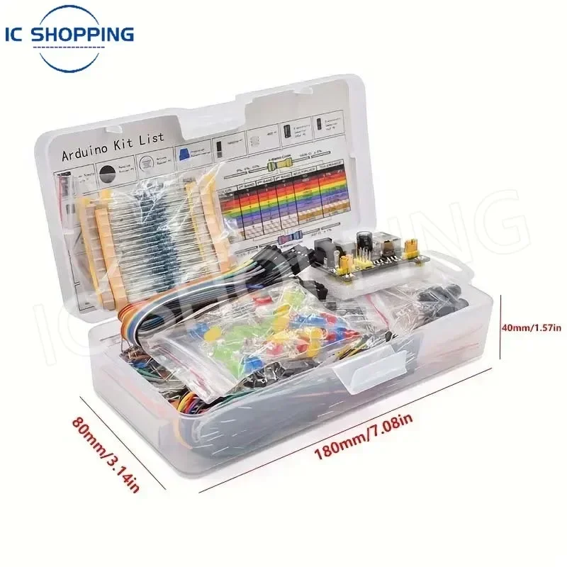kf-Sc2fe4324956a49239caba37d5740f0a1x-830Pcs-DIY-Electronics-Starter-Kit-For-Arduino-UNO-R3-Includes-Breadboard-Tie-points-and-Electronic-Components