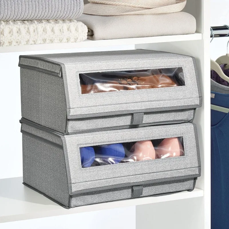 kf-Sf059b8a3b625441693b8b1f5d632c248D-Large-Fabric-Closet-Shoe-Storage-Box-w-Clear-Window-Shoe-Sandal-Sweater-Linen-Clothes-Organizer-Boot
