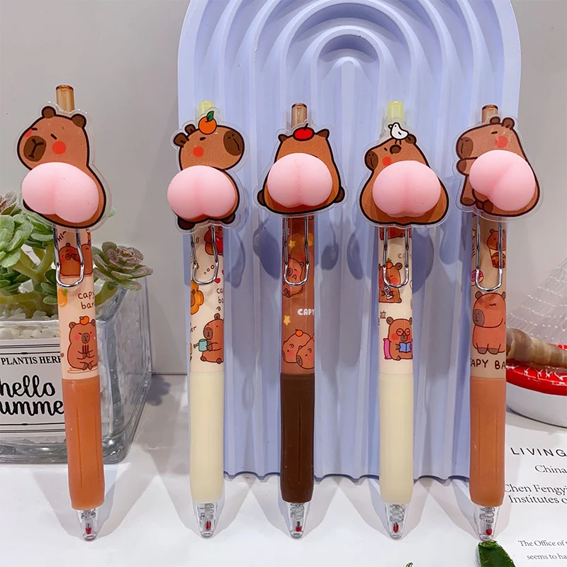 kf-Sf5023d7cfaa047c9a05f55ec3e73b3edo-Kawaii-Capybara-Cartoon-Butt-Gel-Pens-0-5mm-Cute-Funny-Ballpoint-Pen-Stationery-Press-Pens-Kids