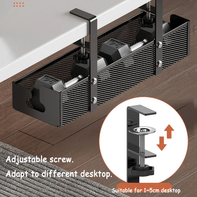 kf-S0dd634b9e0d94ee2b598c024bd1edf4fW-Under-Table-Storage-Rack-Metal-Cable-Management-Tray-Home-Office-Desk-Wire-Organizer-No-Punching-Kitchen
