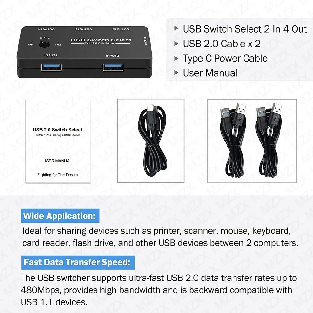 kf-S201694b8a323484b9756d0fa08e1a855I-MZX-KVM-USB-Switcher-KM-Switch-Selector-2-0-Hub-2-Hosts-Computer-Laptop-PC-Desktop