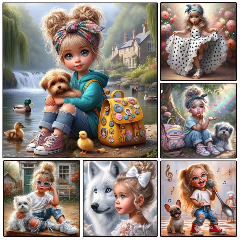 kf-S603ca4b8fc814de68c975ecf5dc5eeebx-DIY-Diamond-Painting-Art-New-2024-Cute-Girl-and-Puppy-Full-Diamond-Mosaic-Cross-Stitch-Kits