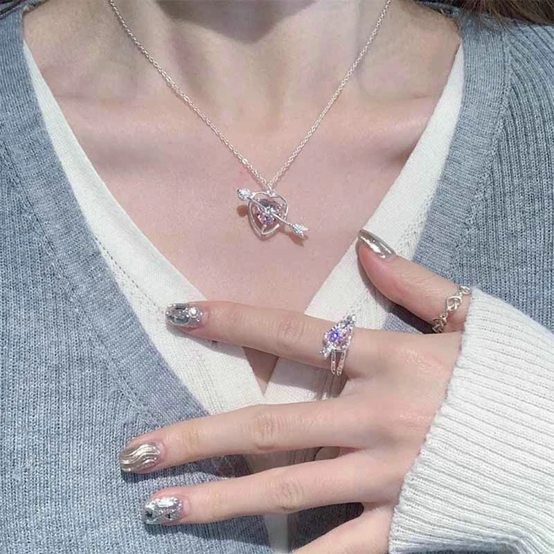 kf-Sa6733b58d24b4763b6ef1dd19459a21cp-Fairy-Pink-Heart-Crystal-Arrow-Pendant-Necklace-Y2K-Girls-Elegant-Sweet-Necklace-Clavicle-Chain-Women-Fashion