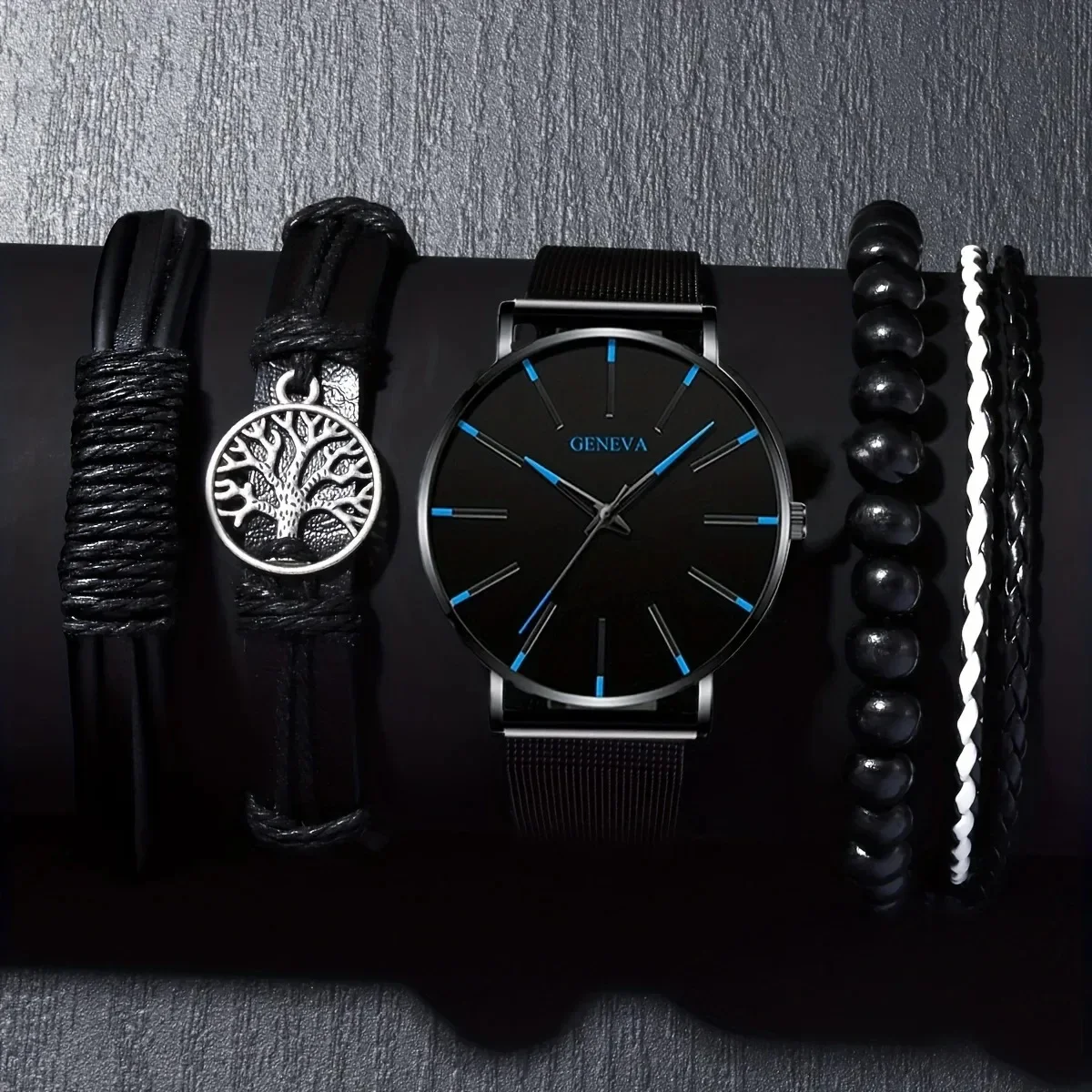 kf-Seb9fe0ae39024ba3ae70306fe3105871G-1pc-Black-Fashion-Men-s-Quartz-Watch-4pcs-Black-Tree-Of-Life-Bracelet-Set