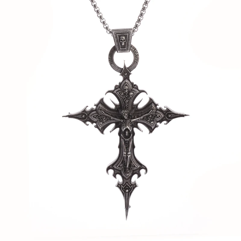 kf-S3a68970dbaf54ae7803d6d839830bbdeI-Vintage-Gothic-Crucifixion-Skull-Cross-Pendant-Necklace-for-Men-Statement-Street-Ride-Party-Jewelry-Accessories