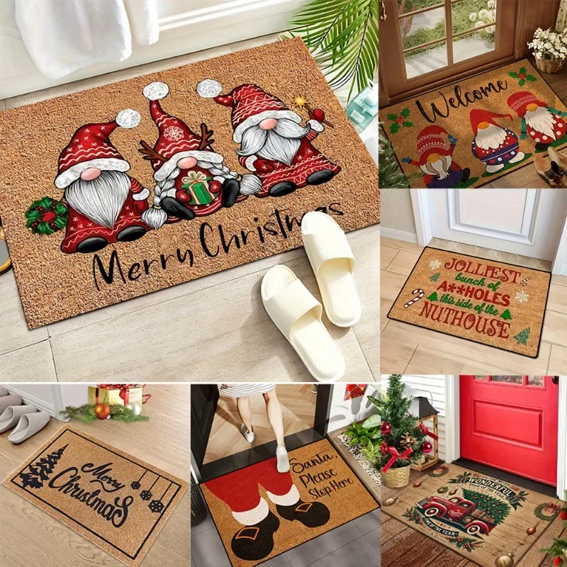 kf-Sb98ae851e46a4a95a464f3a724e2f046C-Merry-Christmas-Doormat-Winter-Candy-Pine-Decor-100-Polyester-Carpet-Front-Welcome-for-Seasonal-Holiday-Entrance