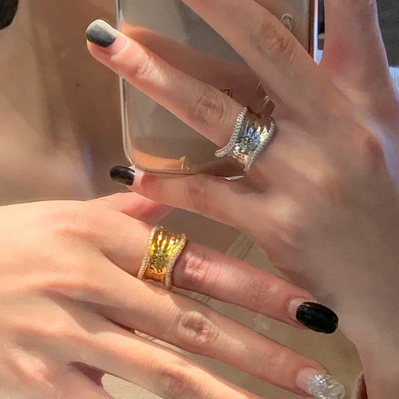 kf-S01adb0e754b84ef89d6bcbe42cd28eb4u-Bilandi-Modern-Jewelry-For-Women-Geometric-Open-Rings-Senior-Sense-Gold-Color-Silver-Plated-Glass-Rings