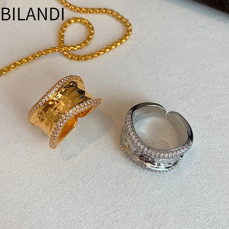 kf-S231f4f6444764e65b0e013ab2c84c0adb-Bilandi-Modern-Jewelry-For-Women-Geometric-Open-Rings-Senior-Sense-Gold-Color-Silver-Plated-Glass-Rings