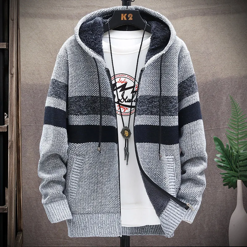 kf-S38f2936bd0f34ded858dfc14607caaadW-2024-Winter-Fashion-Striped-and-Fleece-Thick-Warm-Hooded-Sweater-Men-s-Casual-Loose-Comfort-High