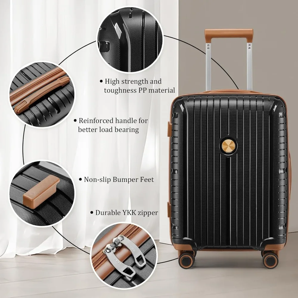 kf-S49697508401b467c9ffde8f8b90b1aa2Y-Luggage-Sets-5-Piece-Suitcase-Set-PP-Hardshell-Carry-on-Suitcase-Set-Travel-Suitcases-with-Double
