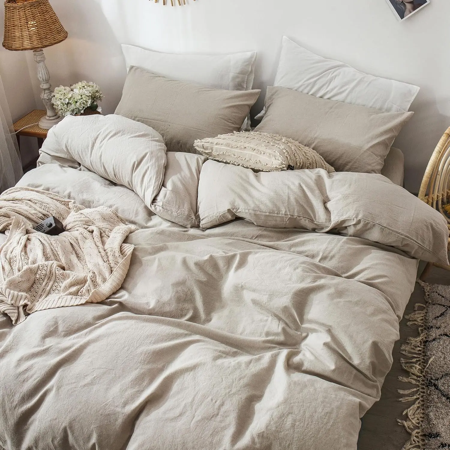 kf-S891586c9aade42e28b26f5e49470cb88Q-NEW-Bedding-Duvet-Cover-Set-100-Washed-Cotton-Linen-Like-Textured-Breathable-Durable-Soft-Comfy-Tannish