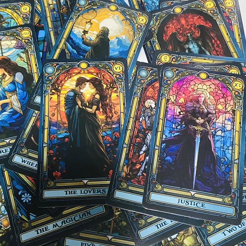 kf-S9b75b443c23644538f36ea3ef98306d7b-Stained-Glass-Tarot-cards-78-Deck-English-Board-games-S
