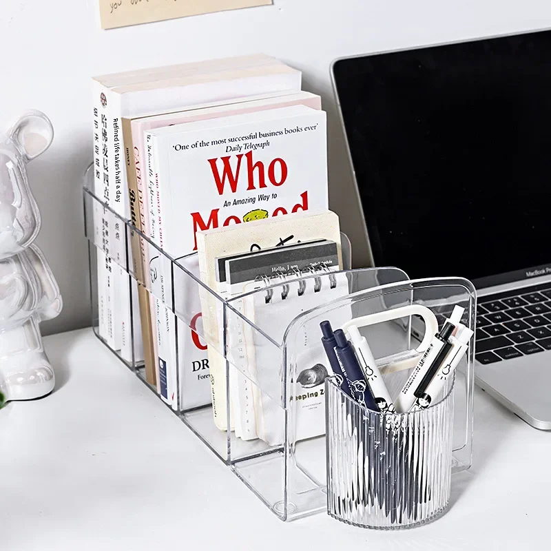 kf-Sebd2c1b2a5674e5687a32f249d39e748N-Transparent-Acrylic-Book-Rack-Reading-Stand-Desk-Partition-Display-Shelf-Student-Organizer-Storage-Container-Literature-Ends